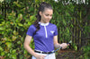 Short Sleeve Technical Riding Shirt with Zipper - Purple