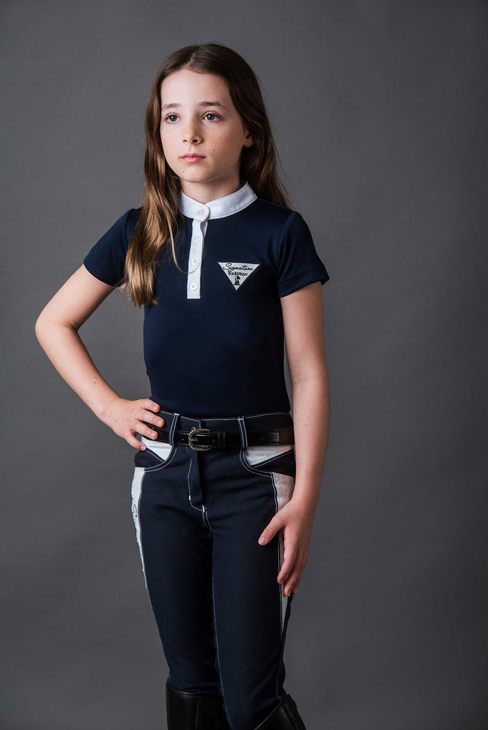 Girls Technical Riding Shirt - Navy