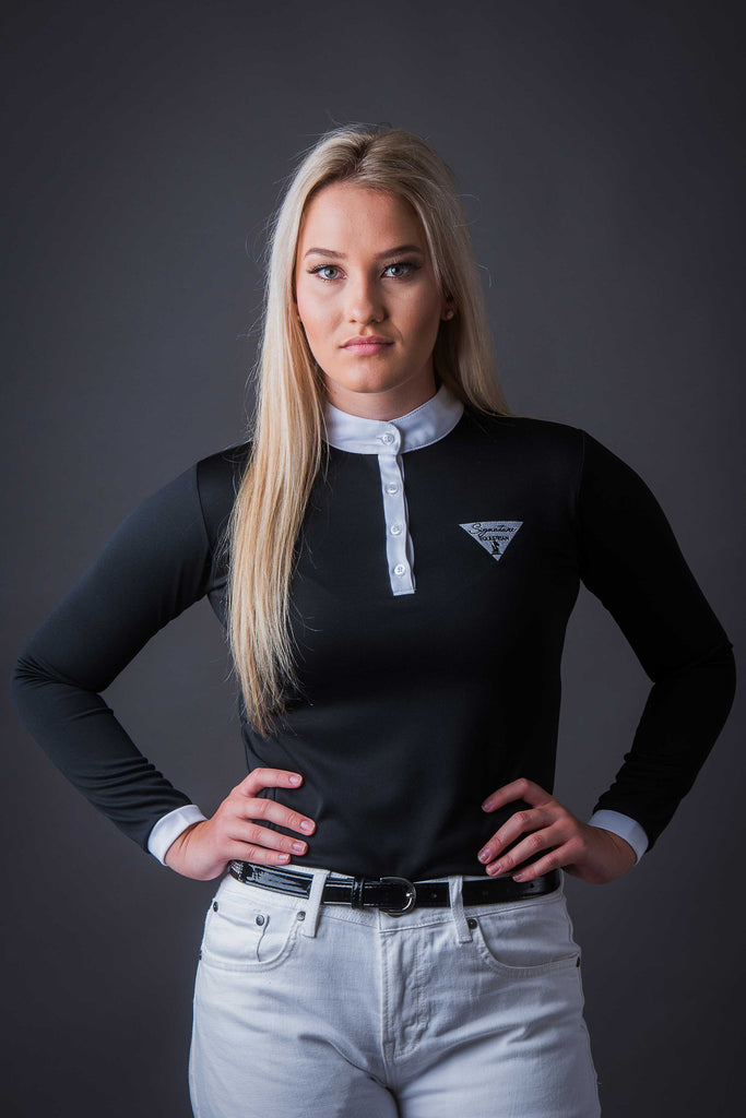 Long Sleeve Technical Riding Shirt - Black | Signature Equestrian QLD