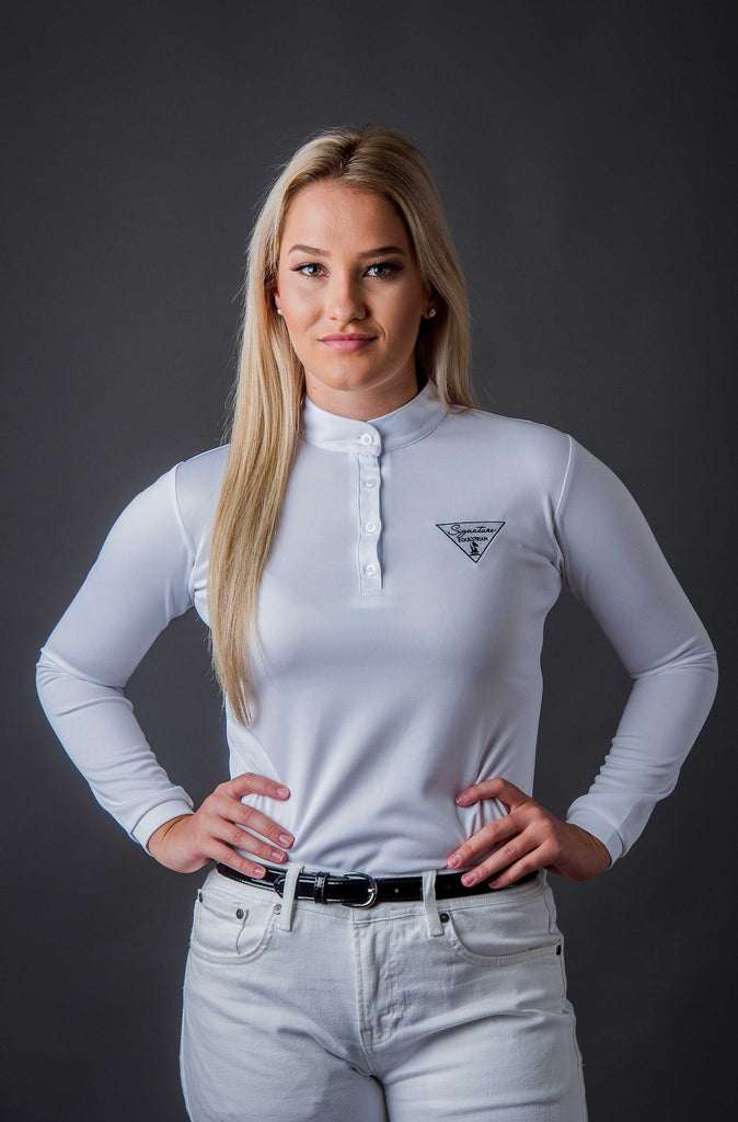 Long Sleeve Technical Riding Shirt - White