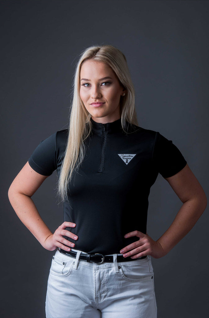 Short Sleeve Technical with Zipper - Black