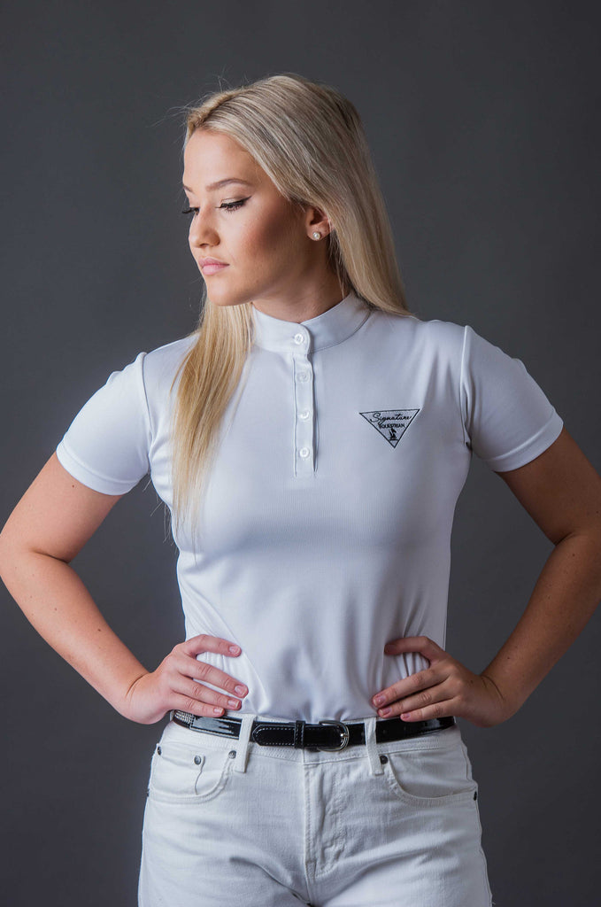Short Sleeve Technical Riding Shirt - White | Signature Equestrian QLD