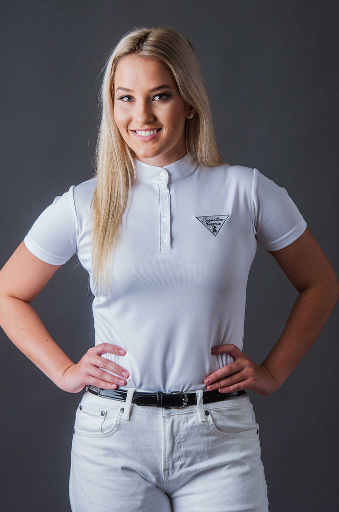 Short Sleeve Technical Riding Shirt - White | Signature Equestrian QLD