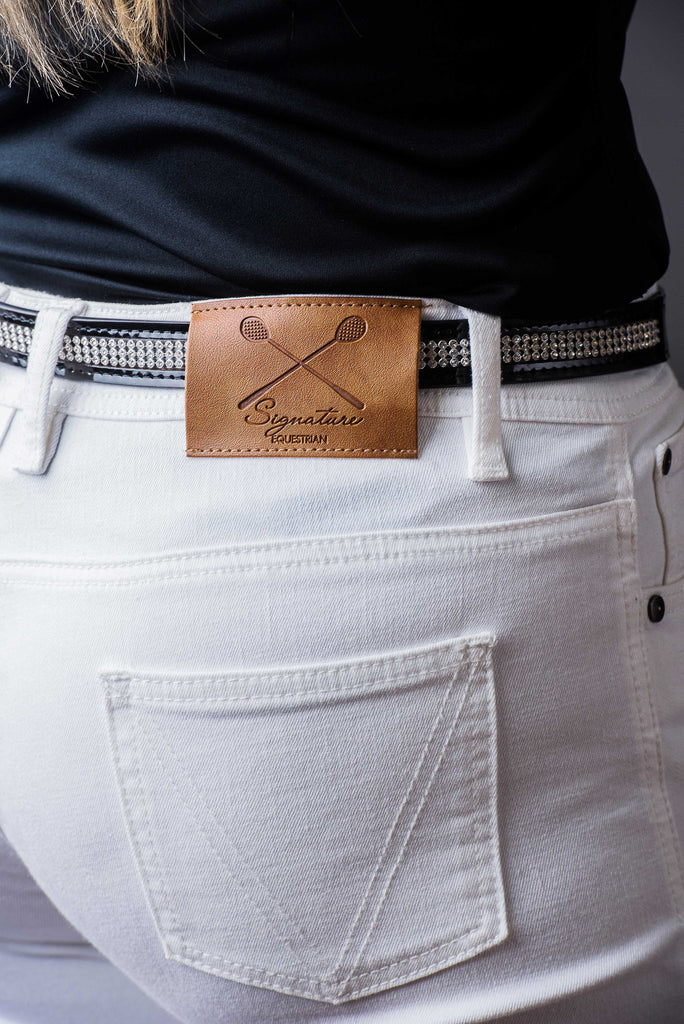 Women's White stretch Riding Jeans